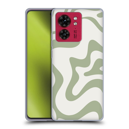Kierkegaard Design Studio Art Retro Liquid Swirl Sage Green Soft Gel Case for Motorola Moto Edge 40