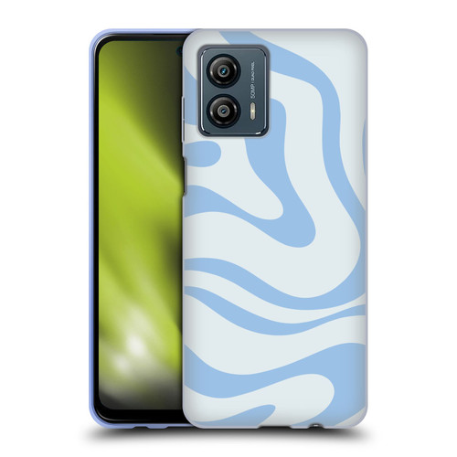 Kierkegaard Design Studio Art Blue Abstract Swirl Pattern Soft Gel Case for Motorola Moto G53 5G
