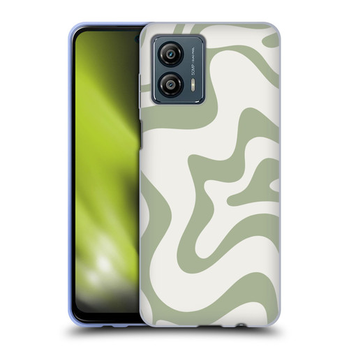 Kierkegaard Design Studio Art Retro Liquid Swirl Sage Green Soft Gel Case for Motorola Moto G53 5G