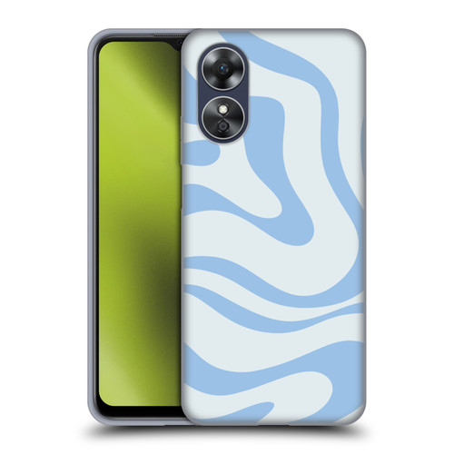 Kierkegaard Design Studio Art Blue Abstract Swirl Pattern Soft Gel Case for OPPO A17