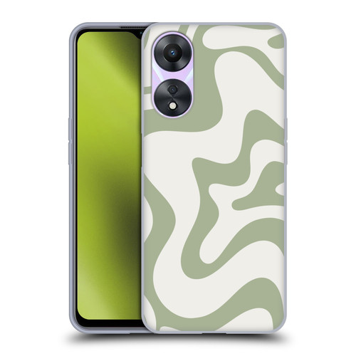 Kierkegaard Design Studio Art Retro Liquid Swirl Sage Green Soft Gel Case for OPPO A78 5G