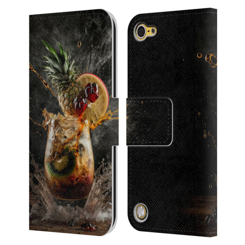Spacescapes Cocktails Exploding Mai Tai Leather Book Wallet Case Cover For Apple iPod Touch 5G 5th Gen