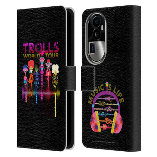 Trolls World Tour Key Art Artwork Leather Book Wallet Case Cover For OPPO Reno10 Pro+