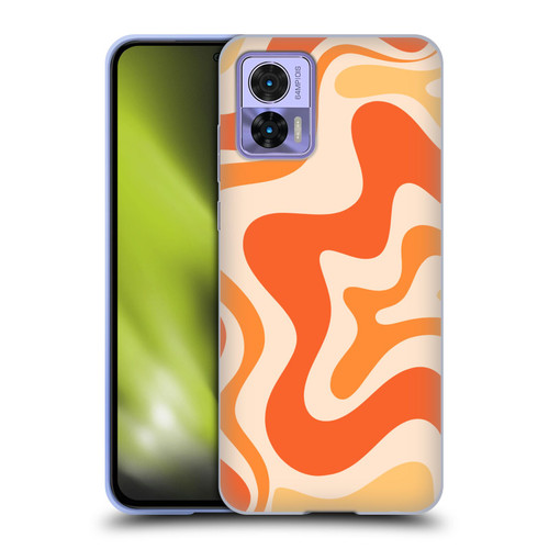 Kierkegaard Design Studio Retro Abstract Patterns Tangerine Orange Tone Soft Gel Case for Motorola Edge 30 Neo 5G