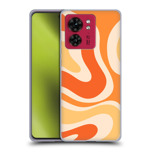 Kierkegaard Design Studio Retro Abstract Patterns Modern Orange Tangerine Swirl Soft Gel Case for Motorola Moto Edge 40