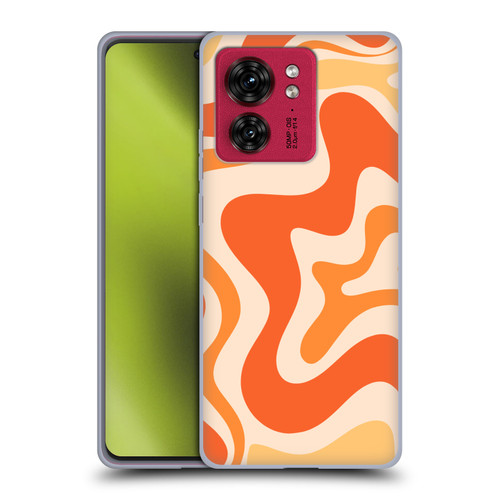 Kierkegaard Design Studio Retro Abstract Patterns Tangerine Orange Tone Soft Gel Case for Motorola Moto Edge 40