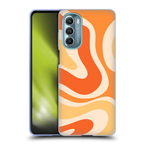 Kierkegaard Design Studio Retro Abstract Patterns Modern Orange Tangerine Swirl Soft Gel Case for Motorola Moto G Stylus 5G (2022)