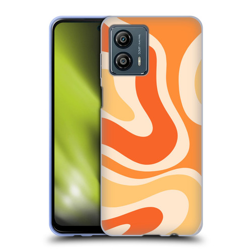 Kierkegaard Design Studio Retro Abstract Patterns Modern Orange Tangerine Swirl Soft Gel Case for Motorola Moto G53 5G