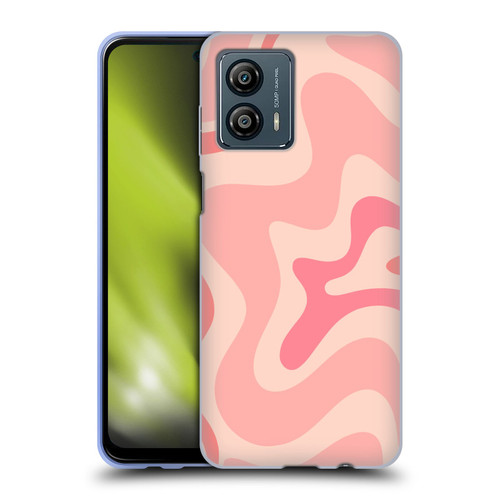Kierkegaard Design Studio Retro Abstract Patterns Soft Pink Liquid Swirl Soft Gel Case for Motorola Moto G53 5G