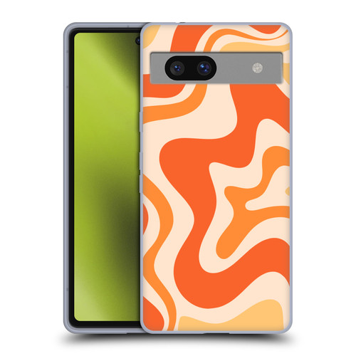 Kierkegaard Design Studio Retro Abstract Patterns Tangerine Orange Tone Soft Gel Case for Google Pixel 7a