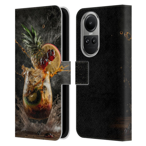 Spacescapes Cocktails Exploding Mai Tai Leather Book Wallet Case Cover For OPPO Reno10 5G / Reno10 Pro 5G