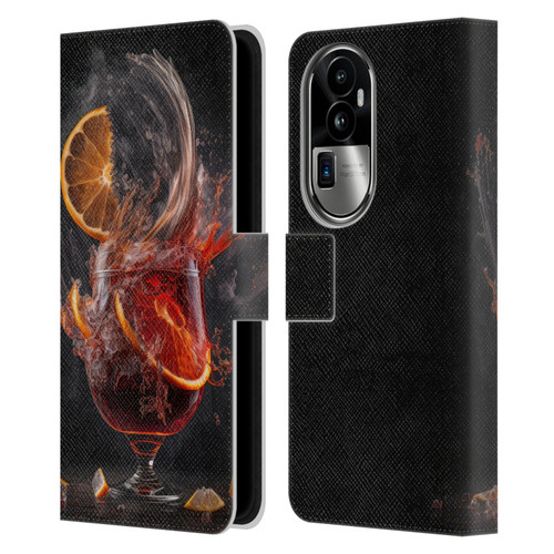 Spacescapes Cocktails Gin Explosion, Negroni Leather Book Wallet Case Cover For OPPO Reno10 Pro+