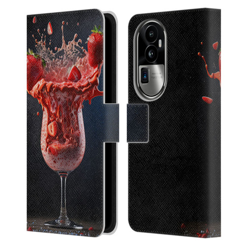 Spacescapes Cocktails Strawberry Infusion Daiquiri Leather Book Wallet Case Cover For OPPO Reno10 Pro+