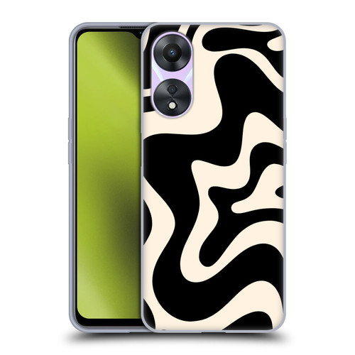 Kierkegaard Design Studio Retro Abstract Patterns Black Almond Cream Swirl Soft Gel Case for OPPO A78 4G