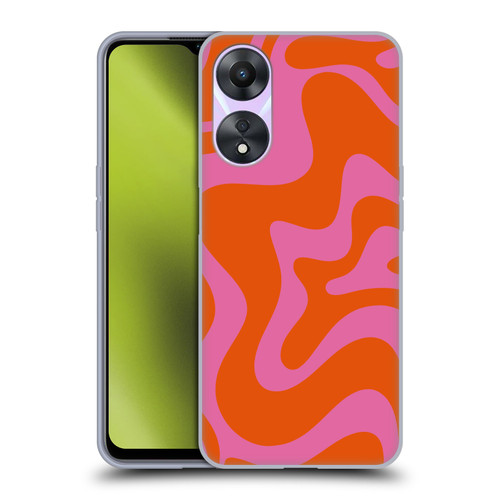 Kierkegaard Design Studio Retro Abstract Patterns Hot Pink Orange Swirl Soft Gel Case for OPPO A78 5G