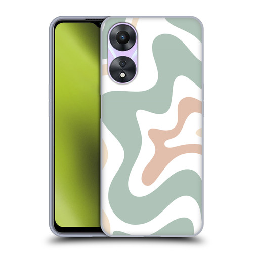 Kierkegaard Design Studio Retro Abstract Patterns Celadon Sage Swirl Soft Gel Case for OPPO A78 4G