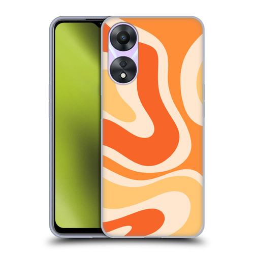 Kierkegaard Design Studio Retro Abstract Patterns Modern Orange Tangerine Swirl Soft Gel Case for OPPO A78 5G