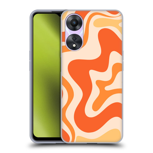 Kierkegaard Design Studio Retro Abstract Patterns Tangerine Orange Tone Soft Gel Case for OPPO A78 5G