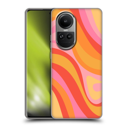 Kierkegaard Design Studio Retro Abstract Patterns Pink Orange Yellow Swirl Soft Gel Case for OPPO Reno10 5G / Reno10 Pro 5G