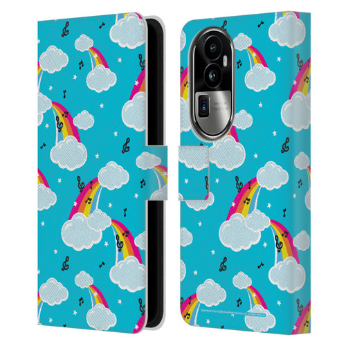 Trolls World Tour Rainbow Bffs Rainbow Cloud Pattern Leather Book Wallet Case Cover For OPPO Reno10 Pro+