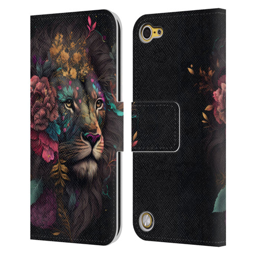 Spacescapes Floral Lions Ethereal Petals Leather Book Wallet Case Cover For Apple iPod Touch 5G 5th Gen