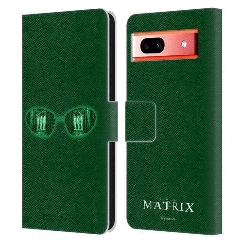 The Matrix Key Art Glass Leather Book Wallet Case Cover For Google Pixel 7a