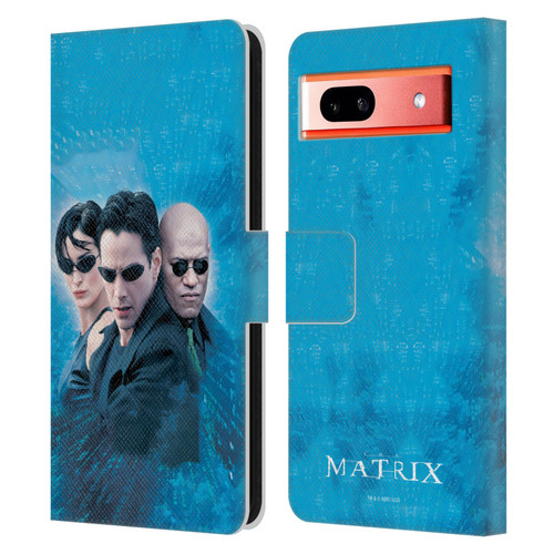 The Matrix Key Art Group 3 Leather Book Wallet Case Cover For Google Pixel 7a