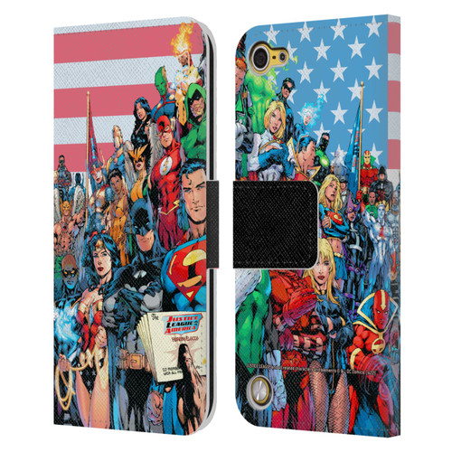 Justice League DC Comics Comic Book Covers Of America #1 Leather Book Wallet Case Cover For Apple iPod Touch 5G 5th Gen