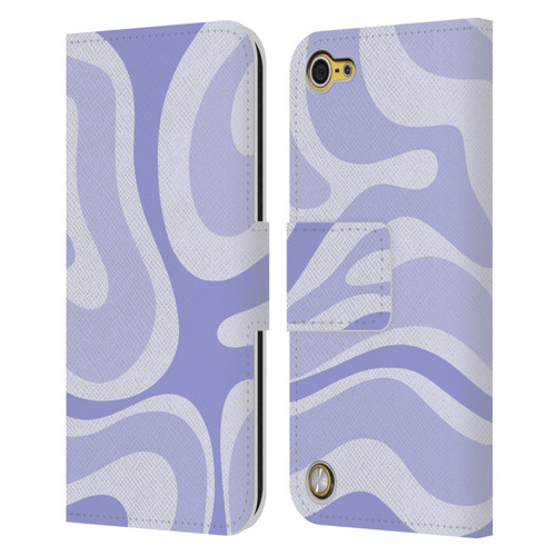 Kierkegaard Design Studio Art Modern Liquid Swirl Purple Leather Book Wallet Case Cover For Apple iPod Touch 5G 5th Gen