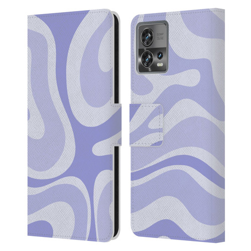 Kierkegaard Design Studio Art Modern Liquid Swirl Purple Leather Book Wallet Case Cover For Motorola Moto Edge 30 Fusion