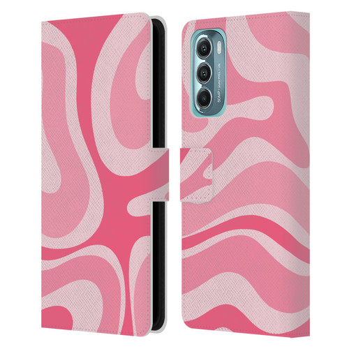 Kierkegaard Design Studio Art Modern Liquid Swirl Candy Pink Leather Book Wallet Case Cover For Motorola Moto G Stylus 5G (2022)