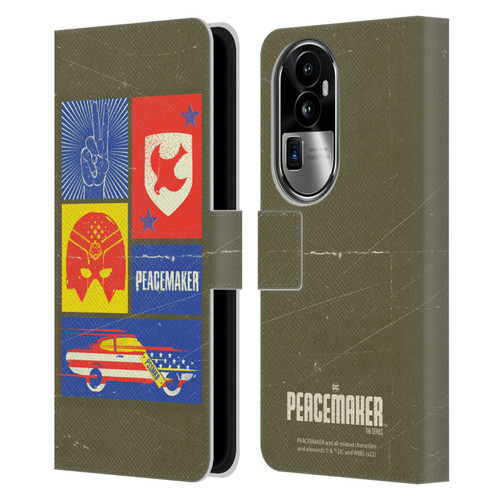 Peacemaker: Television Series Graphics Icons Leather Book Wallet Case Cover For OPPO Reno10 Pro+