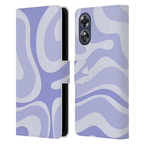 Kierkegaard Design Studio Art Modern Liquid Swirl Purple Leather Book Wallet Case Cover For OPPO A17