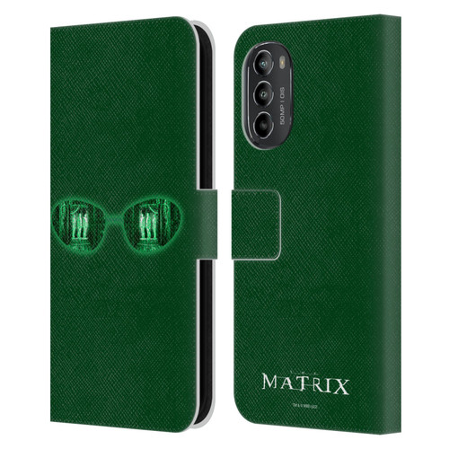 The Matrix Key Art Glass Leather Book Wallet Case Cover For Motorola Moto G82 5G
