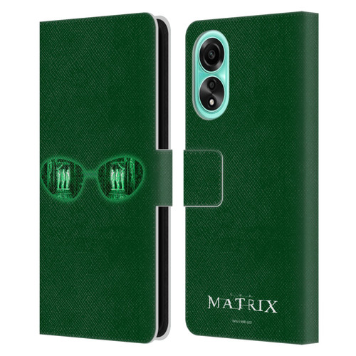 The Matrix Key Art Glass Leather Book Wallet Case Cover For OPPO A78 5G