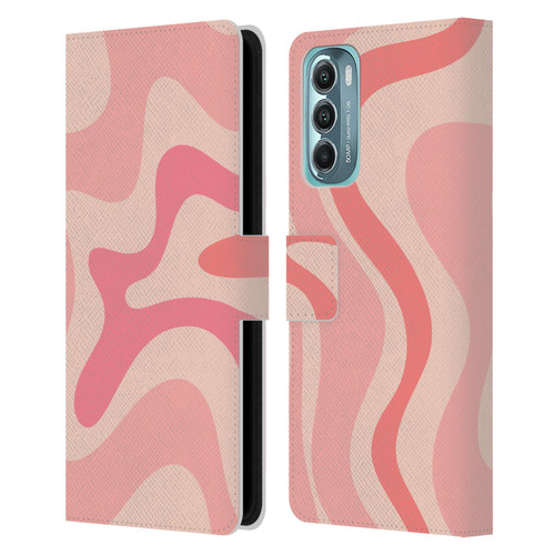 Kierkegaard Design Studio Retro Abstract Patterns Soft Pink Liquid Swirl Leather Book Wallet Case Cover For Motorola Moto G Stylus 5G (2022)