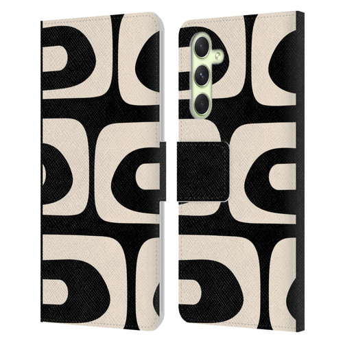 Kierkegaard Design Studio Retro Abstract Patterns Modern Piquet Black Cream Leather Book Wallet Case Cover For Samsung Galaxy A54 5G