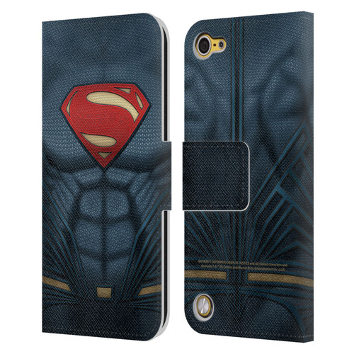Batman V Superman: Dawn of Justice Graphics Superman Costume Leather Book Wallet Case Cover For Apple iPod Touch 5G 5th Gen