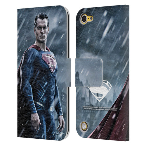 Batman V Superman: Dawn of Justice Graphics Superman Leather Book Wallet Case Cover For Apple iPod Touch 5G 5th Gen