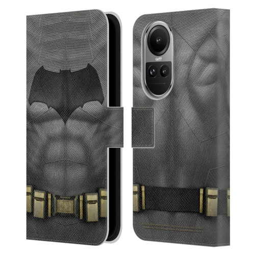 Batman V Superman: Dawn of Justice Graphics Batman Costume Leather Book Wallet Case Cover For OPPO Reno10 5G / Reno10 Pro 5G