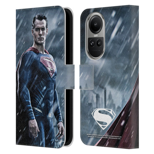 Batman V Superman: Dawn of Justice Graphics Superman Leather Book Wallet Case Cover For OPPO Reno10 5G / Reno10 Pro 5G