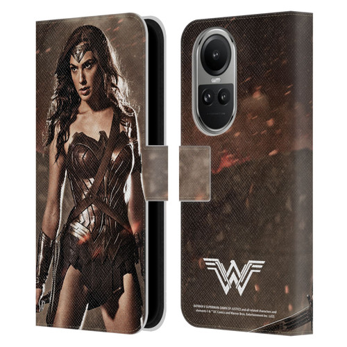Batman V Superman: Dawn of Justice Graphics Wonder Woman Leather Book Wallet Case Cover For OPPO Reno10 5G / Reno10 Pro 5G
