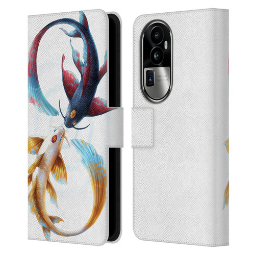 Jonas "JoJoesArt" Jödicke Wildlife Eternal Bond Koi Leather Book Wallet Case Cover For OPPO Reno10 Pro+