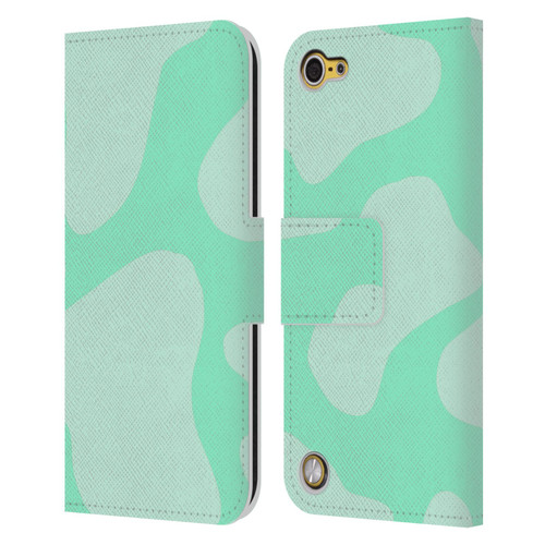 Grace Illustration Cow Prints Mint Green Leather Book Wallet Case Cover For Apple iPod Touch 5G 5th Gen