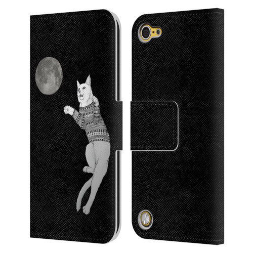 Barruf Animals Cat-ch The Moon Leather Book Wallet Case Cover For Apple iPod Touch 5G 5th Gen