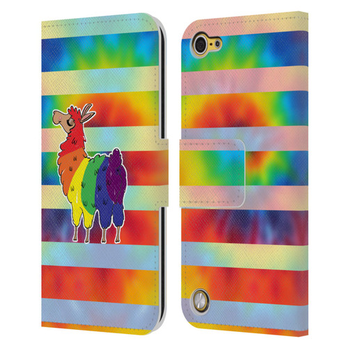 Grace Illustration Llama Pride Leather Book Wallet Case Cover For Apple iPod Touch 5G 5th Gen