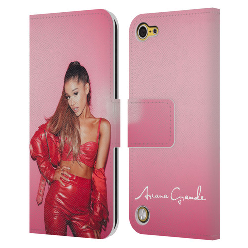 Ariana Grande Dangerous Woman Red Leather Leather Book Wallet Case Cover For Apple iPod Touch 5G 5th Gen