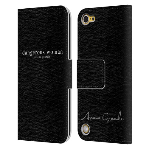 Ariana Grande Dangerous Woman Text Leather Book Wallet Case Cover For Apple iPod Touch 5G 5th Gen