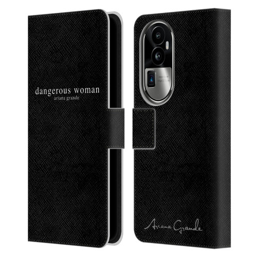 Ariana Grande Dangerous Woman Text Leather Book Wallet Case Cover For OPPO Reno10 Pro+