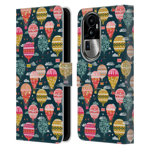 Andrea Lauren Design Assorted Hot Air Balloon Leather Book Wallet Case Cover For OPPO Reno10 Pro+